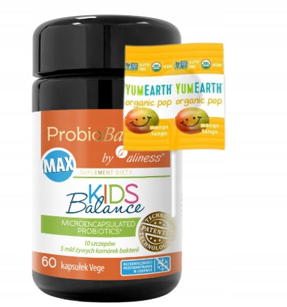 aliness - ProbioBALANCE, MAX KIDS Balance 5 billion | 60 vege capsules + FREEBIE