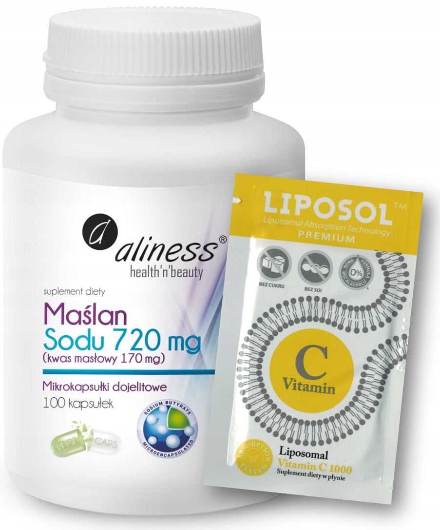 aliness - Sodium Butyrate 720 mg (butyric acid 170 mg) | 100 kaps. + FREEBIE!