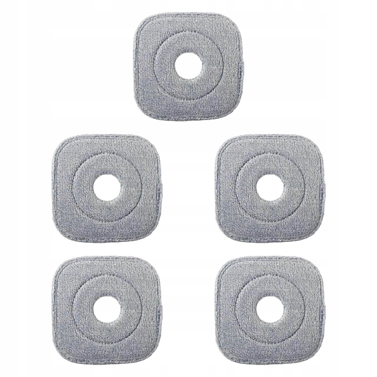 and Bucket Set Adjustable Handle Washable Reusable Flat Bucket 5 Mop Pads