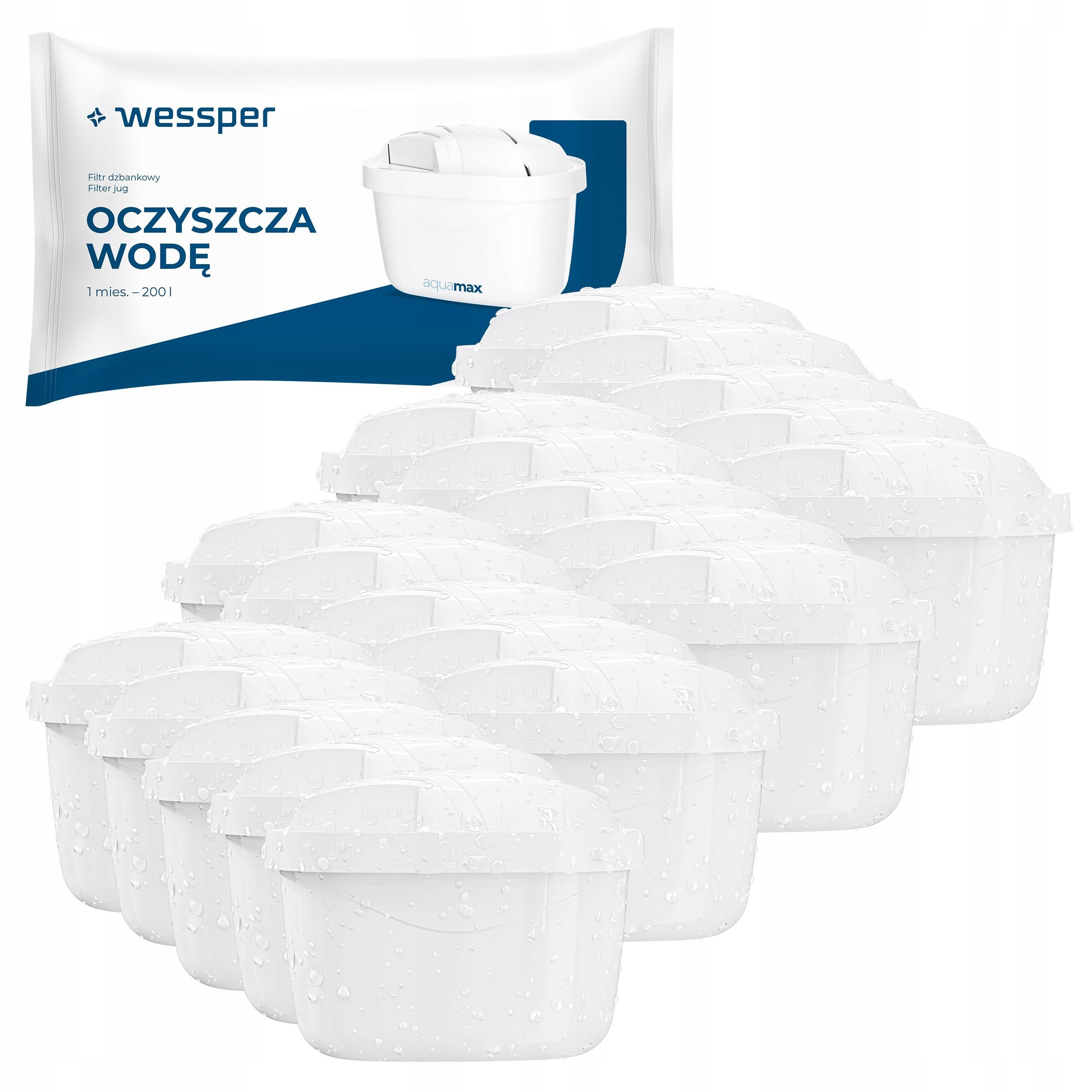 aquamax STANDARD water filter for filter jug Wessper D2 15 pieces