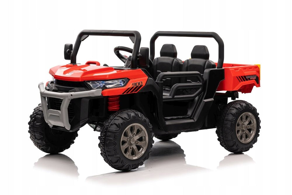 Vaikiška elektrinė savivartė mašina 4×4, minkšti ratai, USB, odinė sėdynė