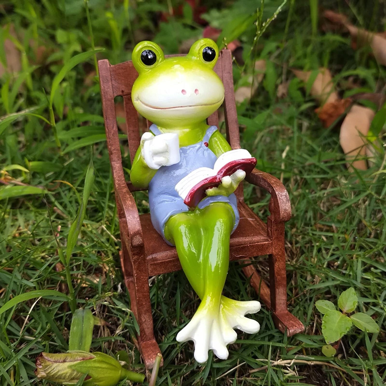 Garden Frog Statues Funny Miniature Frog Figurines
