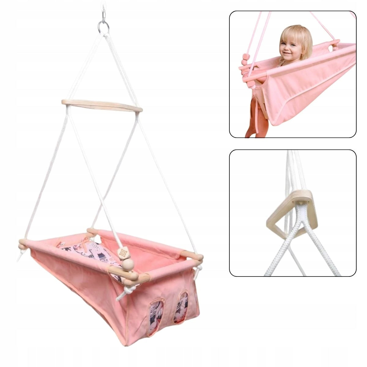 baby swing Baby Pastel pink - cats