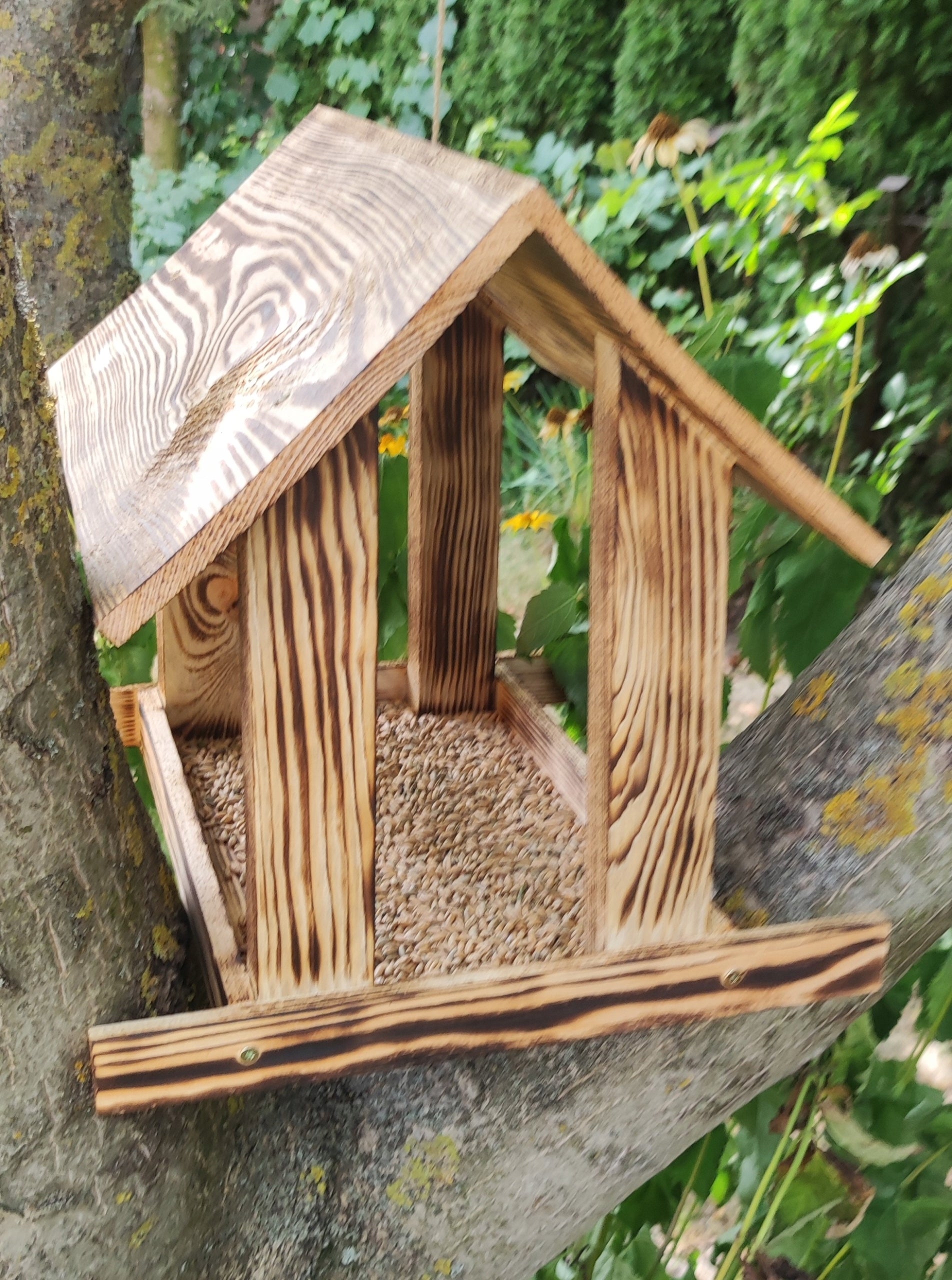 BIRD FEEDER WOODEN TAN TWISTED XXL LARGE