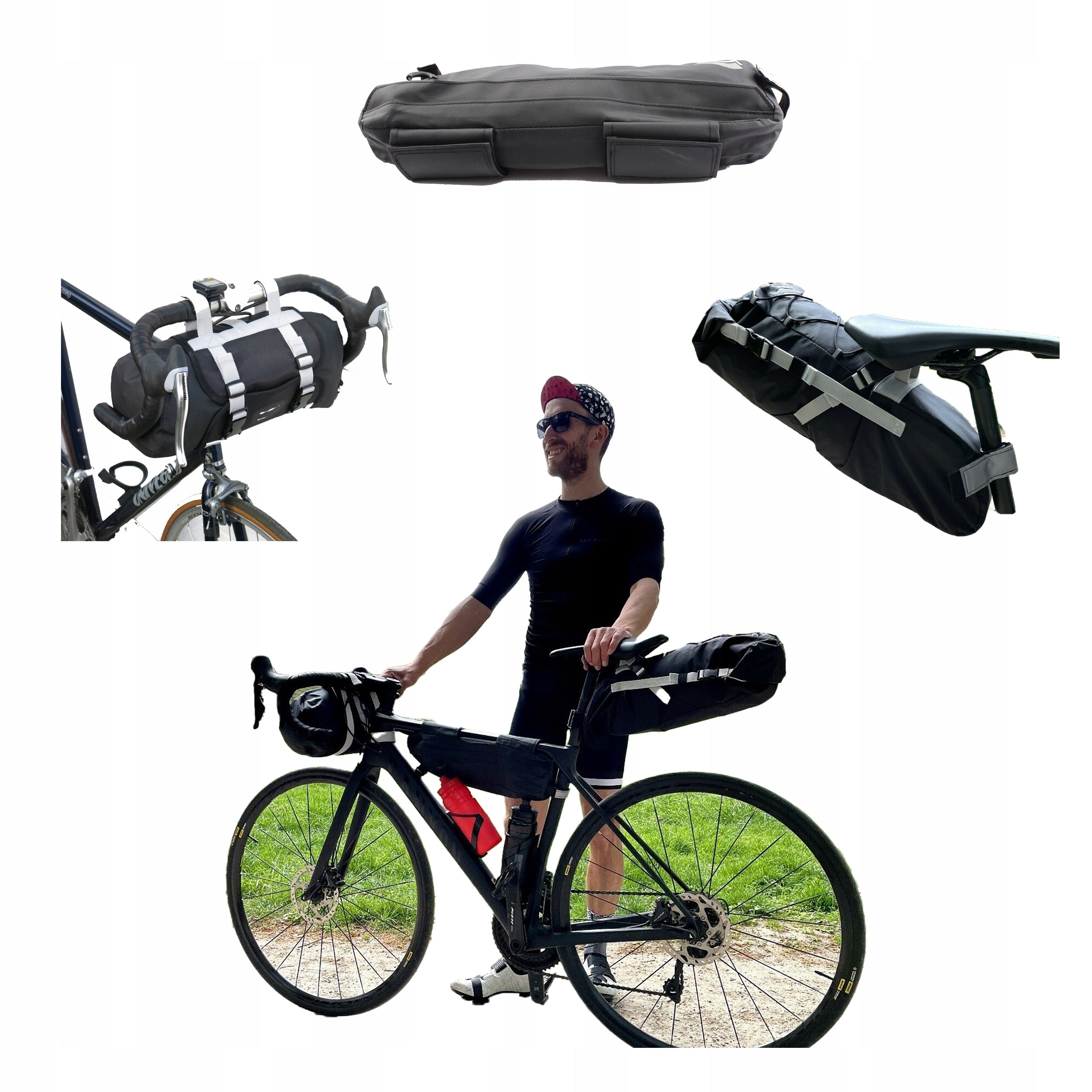 bicycle panniers handlebar bicyclepacking H2O road gravel 3pcs