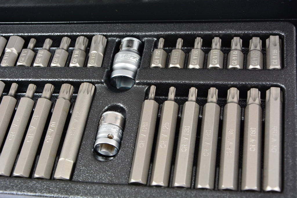 Raktų antgalių rinkinys 40 vnt. TORX, IMBUS, SPLINE, CrV Farys FR2350