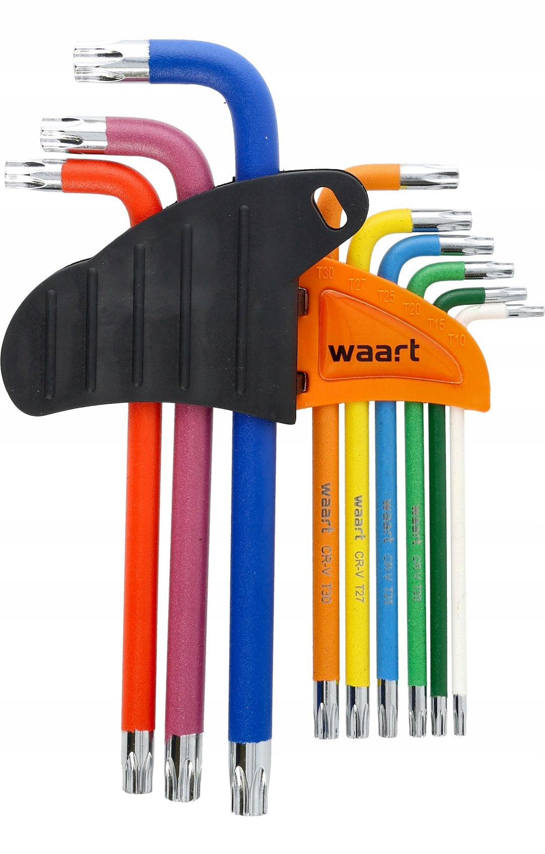Raktų komplektas: ilgi šešiakampiai, TORX, spalvoti, magnetiniai, 18 vnt.