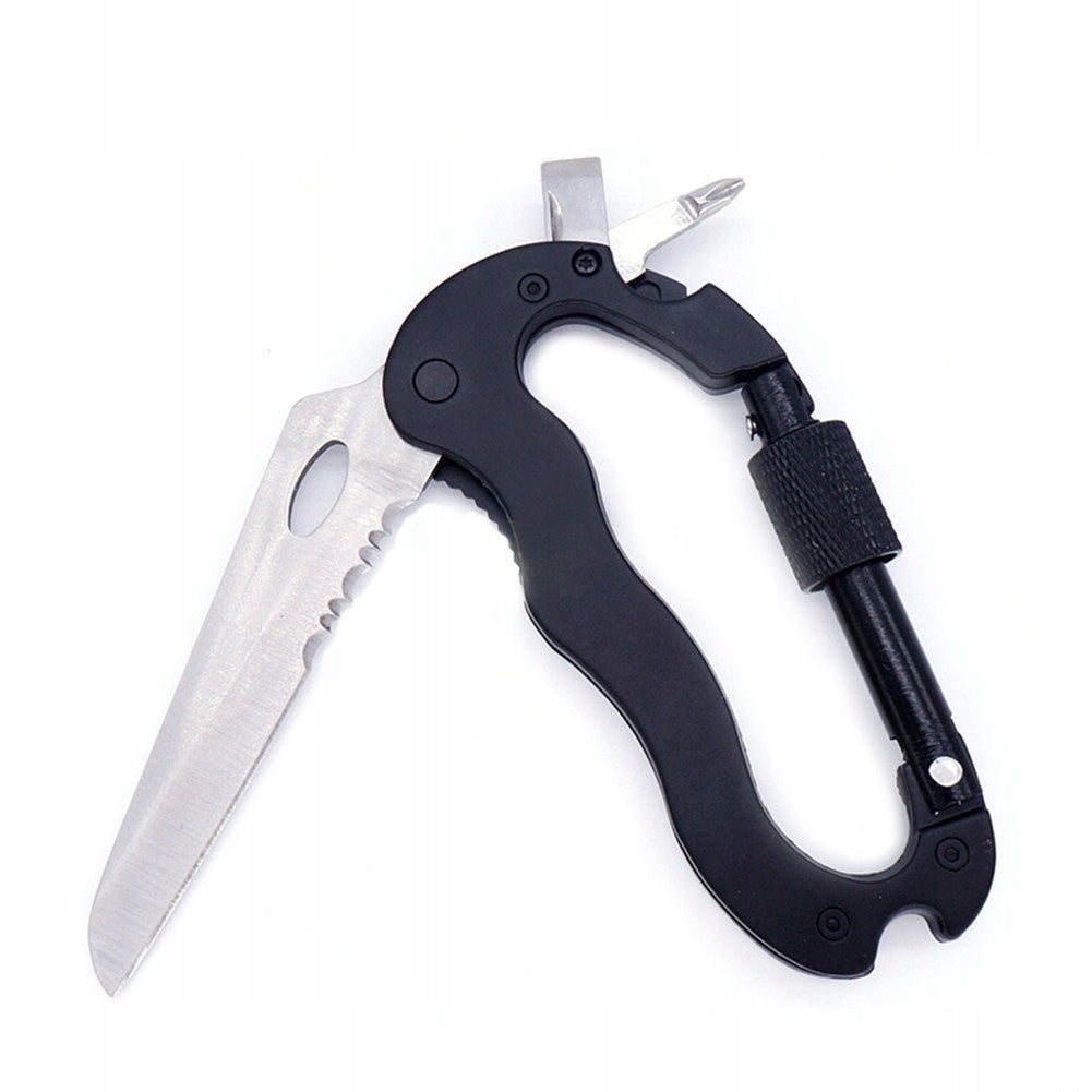 carabiner multitool keychain large survival knife 6in1