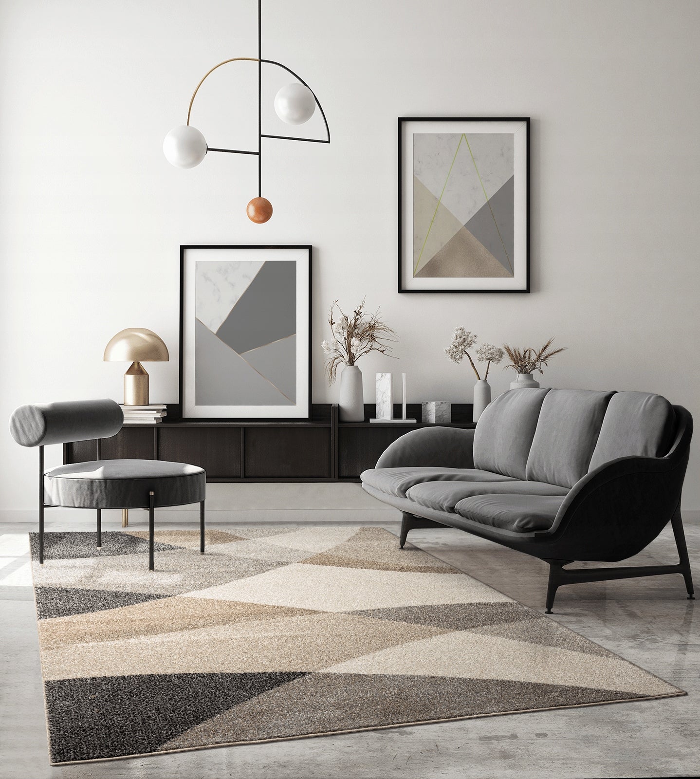 carpet short hair geometric pattern Pearl the carpet beige 160x220 Packaging status original