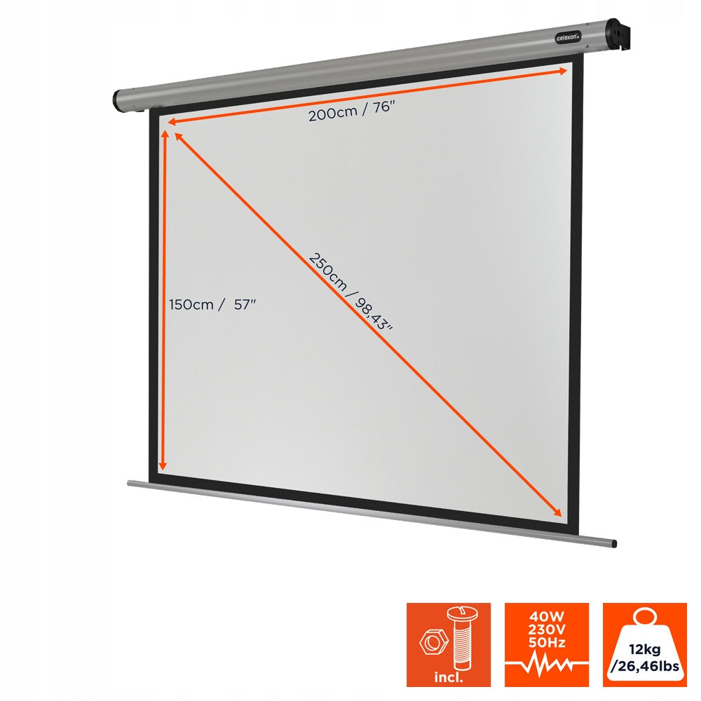 celexon Home Cinema 200 x 150 cm electric projection screen 4:3 (95") Model Home Cinema 200 x 150 cm elektryczny