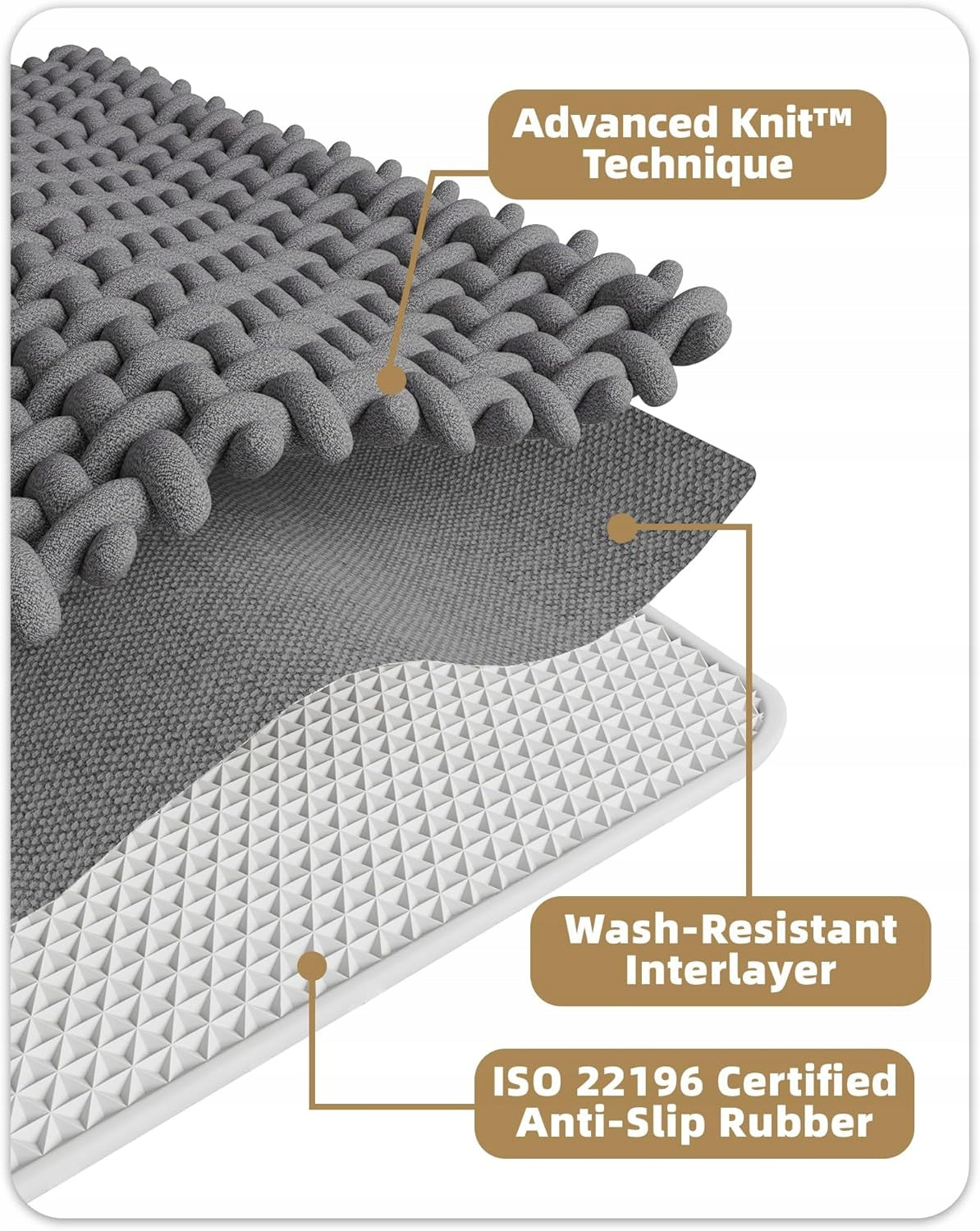 color g Bathroom Rug 44x75 cm black anti-slip Absorbent Microfiber Manufacturer code COLOR Gv11