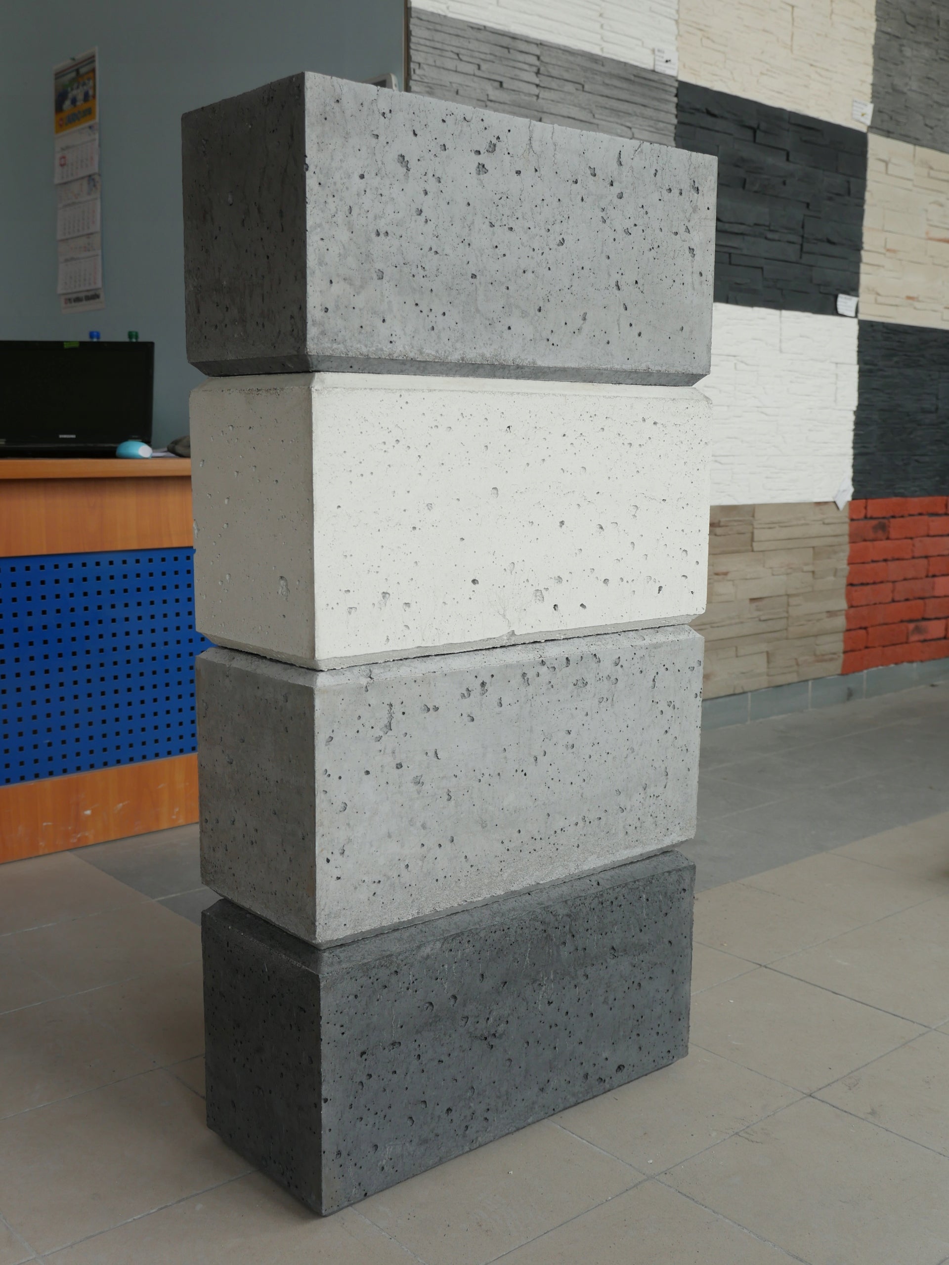 concrete garden pots 60/30/40 Color white gray