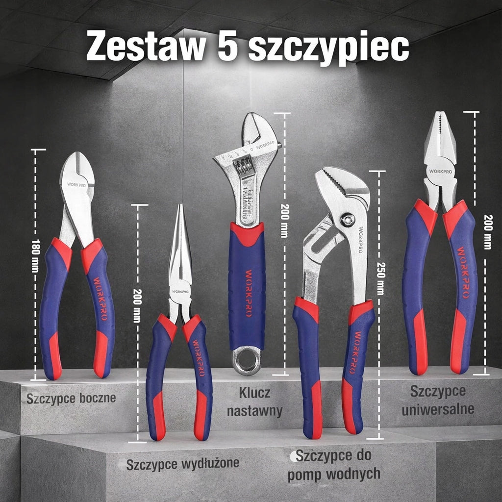 Replių rinkinys WORKPRO, 5 vnt.