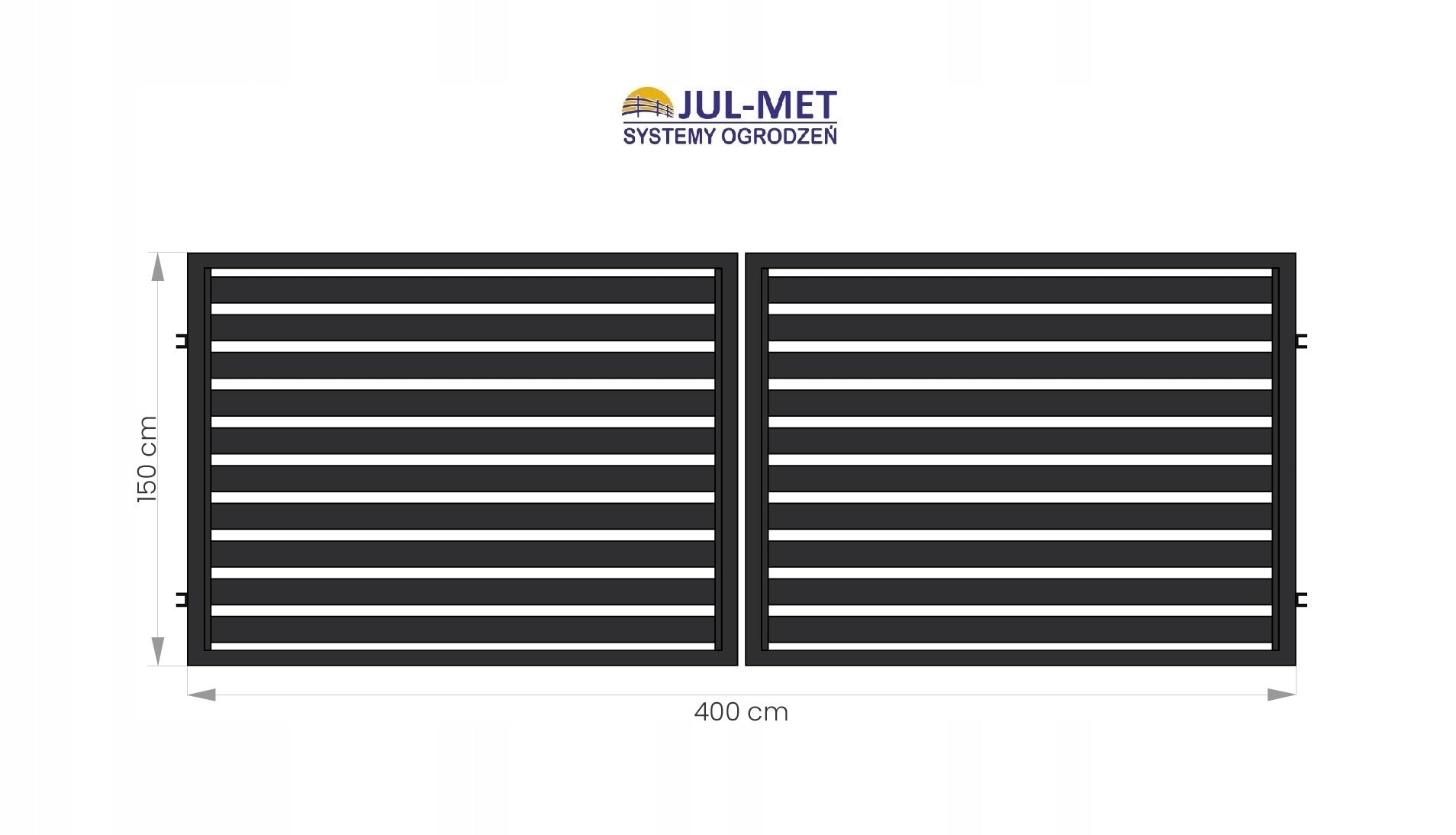 double-leaf entrance gate FILIP 100, galvanized + RAL Gate type leaf