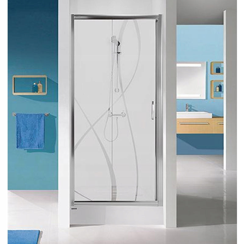 Duschtür zur Nische Sanplast TX D2/TX5b 100s, Profil silber glänzend, transparentes Glas W0