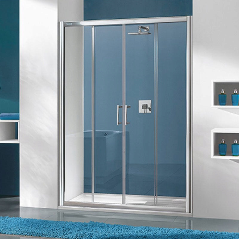 Duschtür zur Nische Sanplast TX D4/TX5b 180s, Profil silber glänzend, transparentes Glas W0
