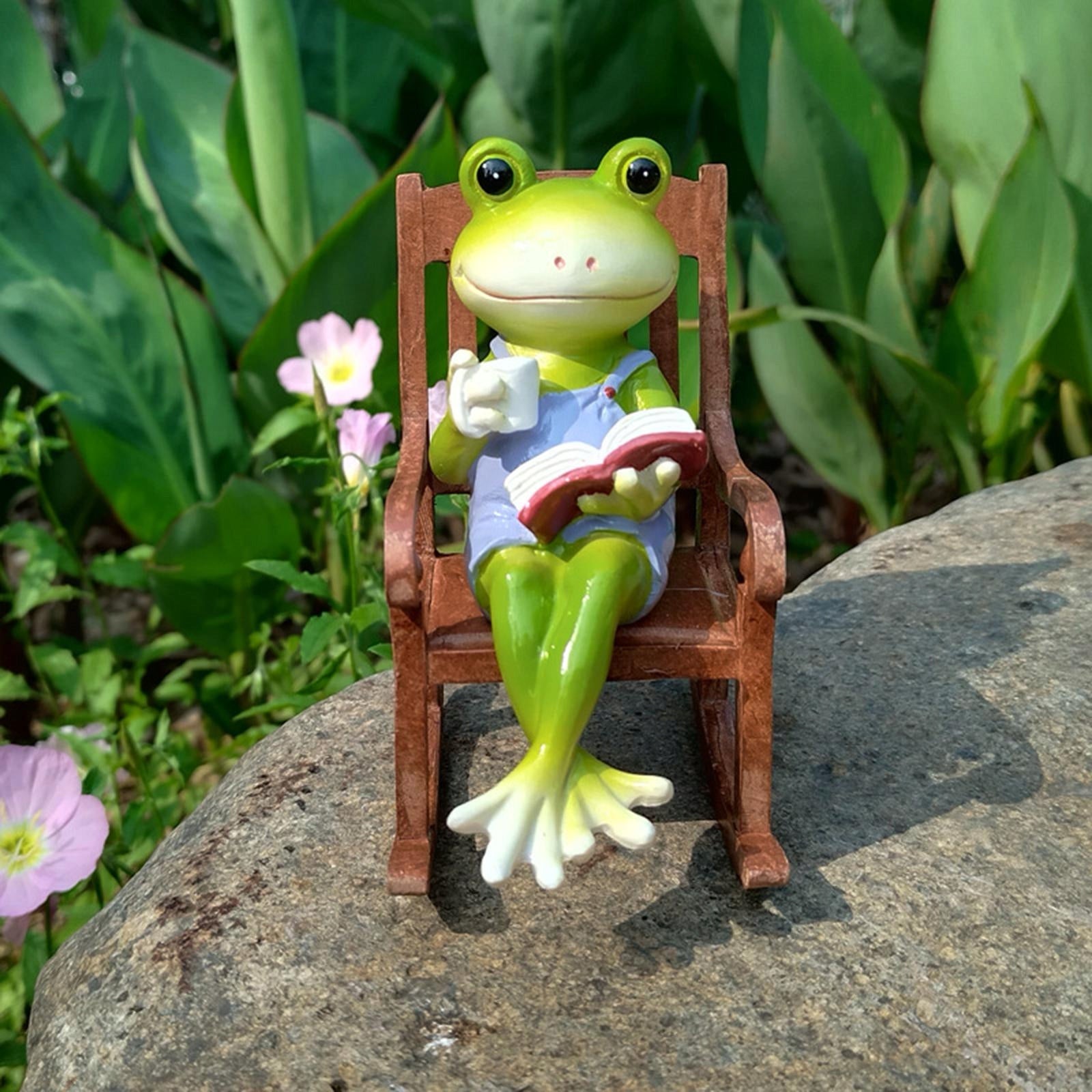 Garden Frog Statues Funny Miniature Frog Figurines