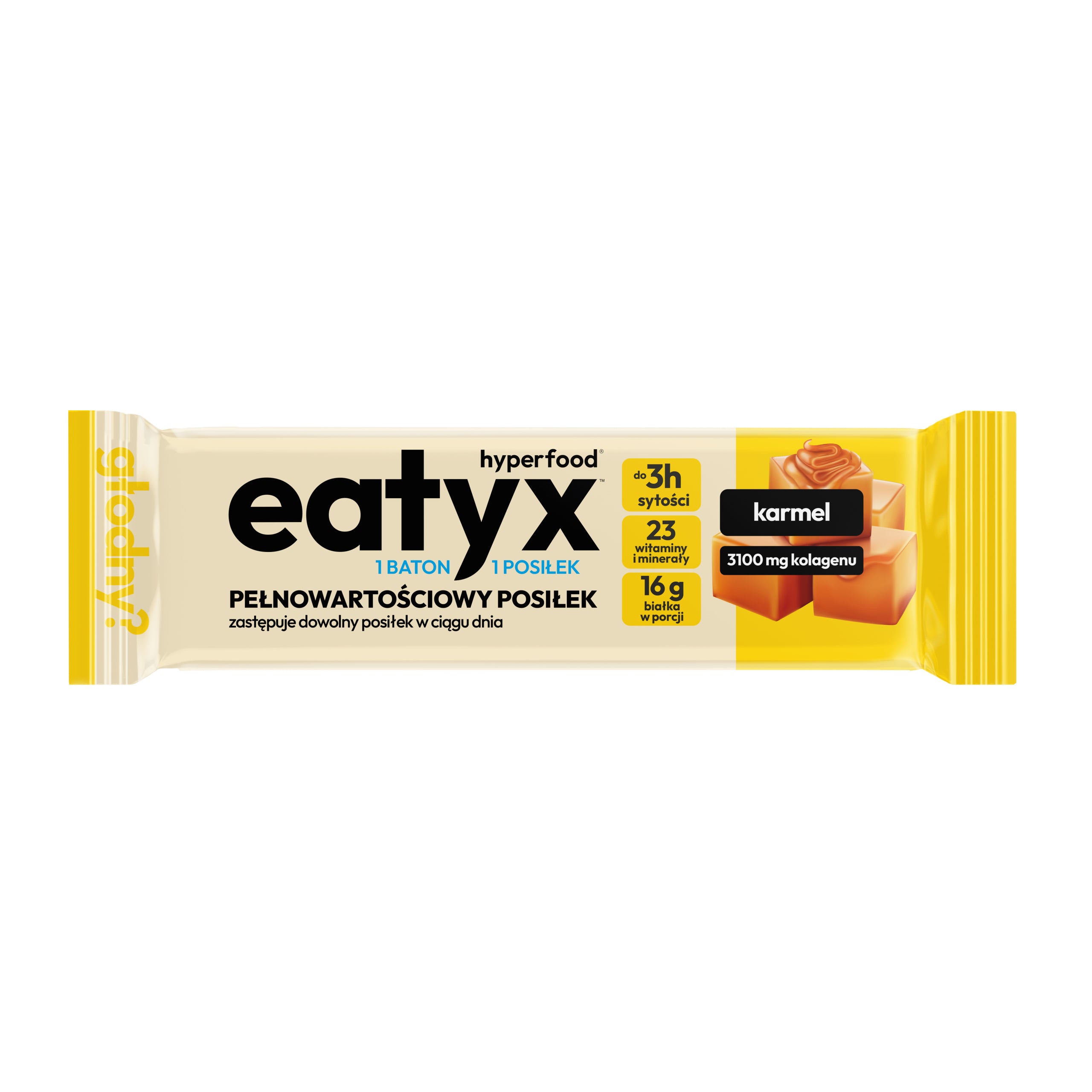 eatyx Wholesome Bar Ready Meal Bar Dish Protein CARAMEL 2+1 Expiration date at least 2 weeks from the date of purchase
