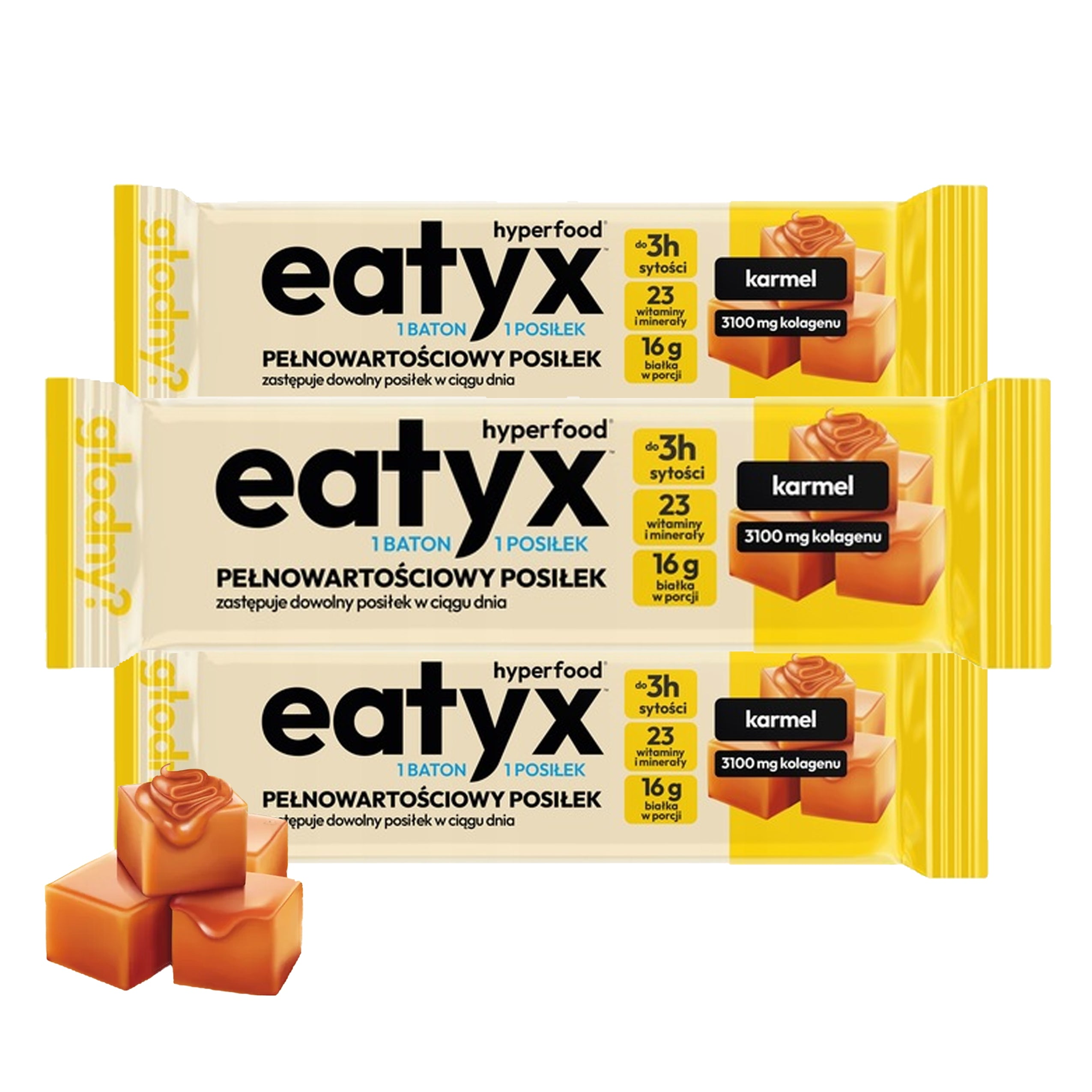 eatyx Wholesome Bar Ready Meal Bar Dish Protein CARAMEL 2+1