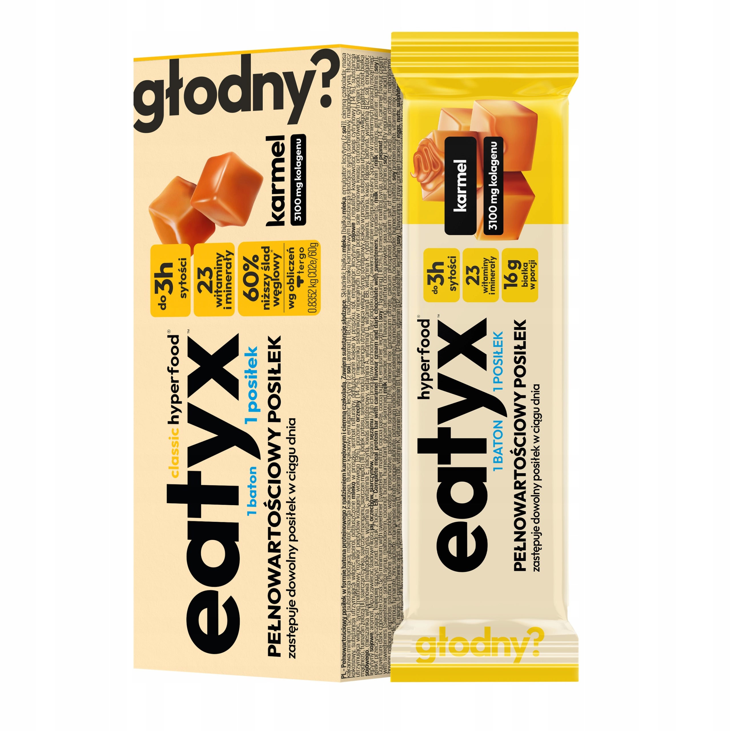eatyx Wholesome meal ready dish bar Protein caramel fit 60g Manufacturer code EATYXBATCARA60DISPLAY