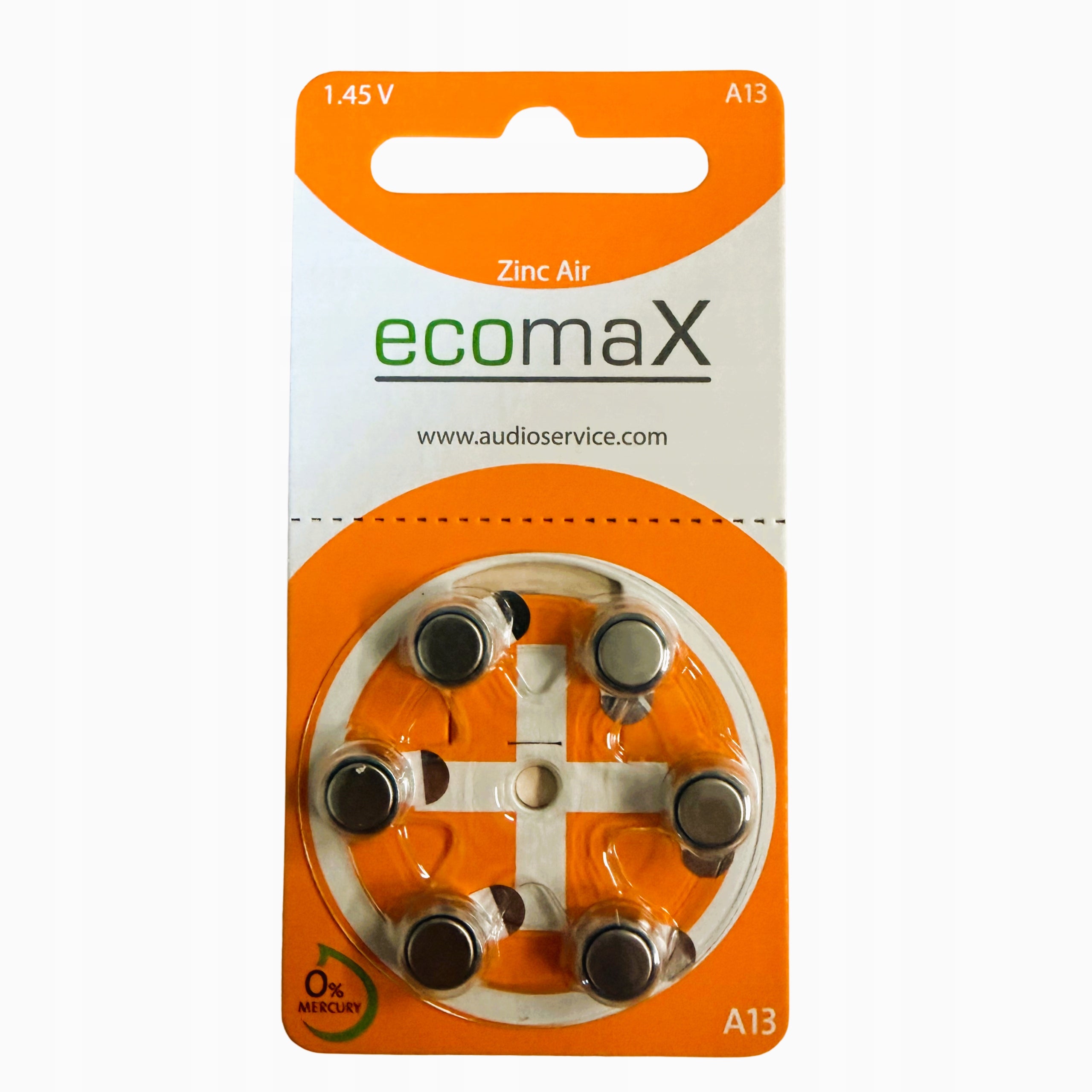 ecomaX PR48 Hearing Aid Batteries Blister 6pcs 1,45V 13VARTA