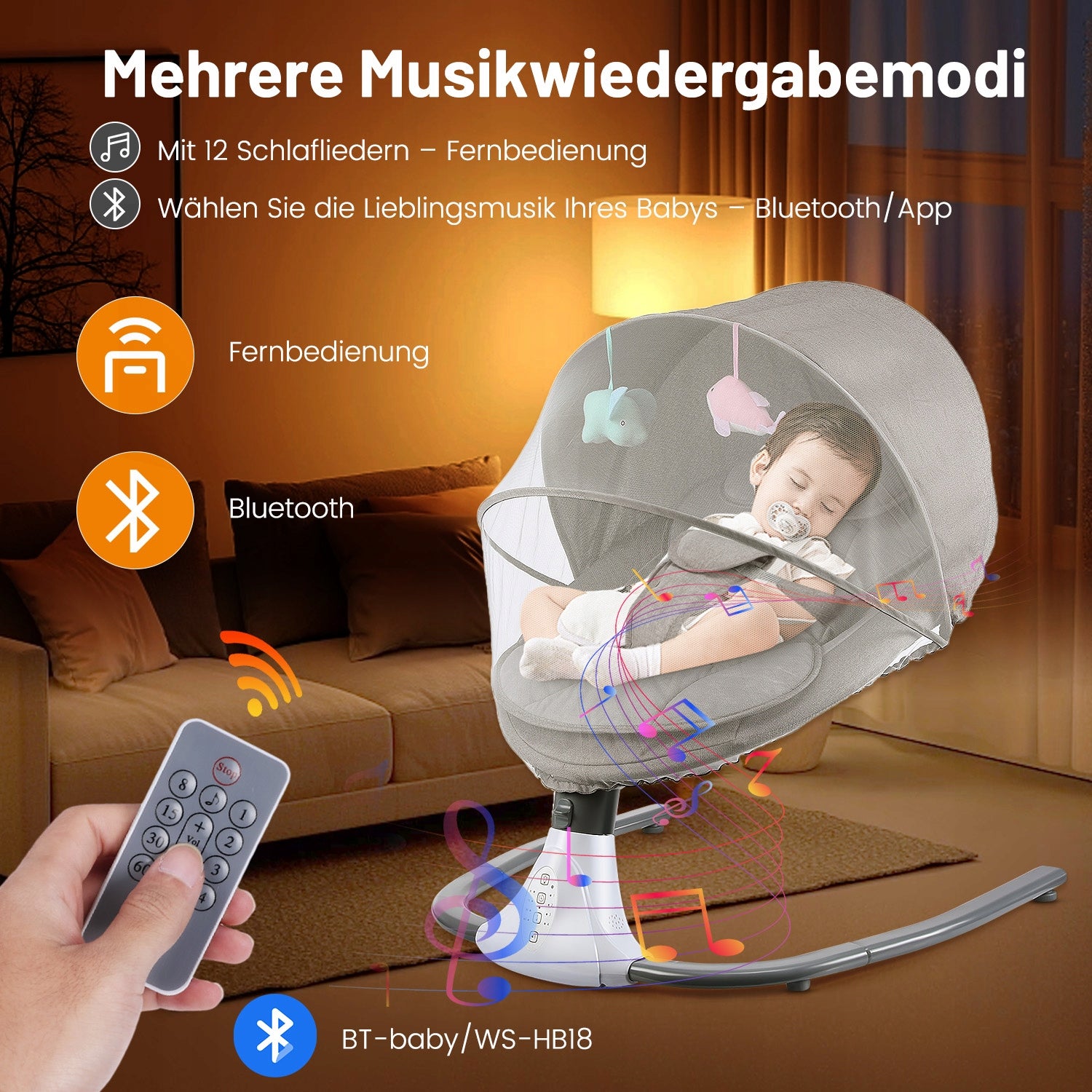 elektryczny Bujak leżaczek Kołyska dla Niemowląt Fotel Bujany z zabawkami Manufacturer code S-Y608