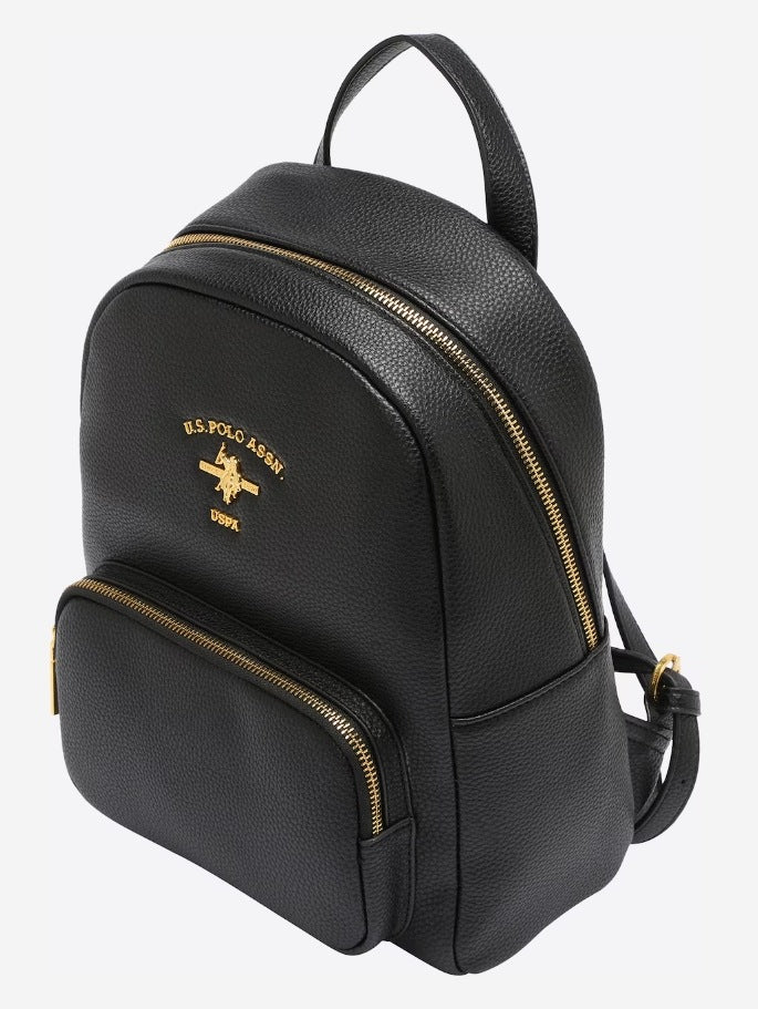 fashionable practical comfortable gold zippers Black backpack U.S. Polo Assn. Kind city
