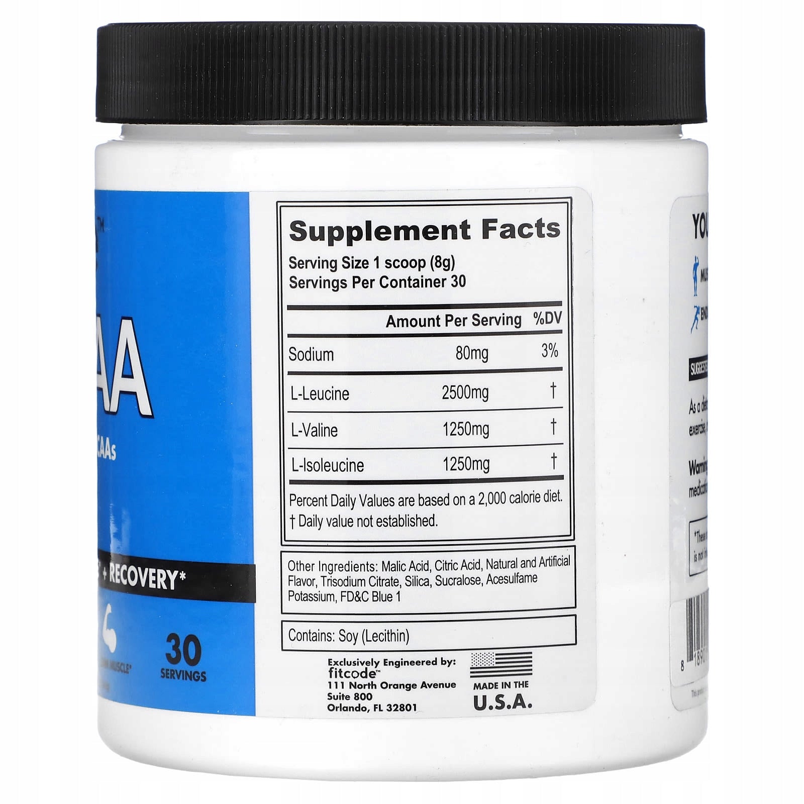 fitcode, BCAA, blue raspberry, 240 g Expiration date at least 3 months from the date of purchase