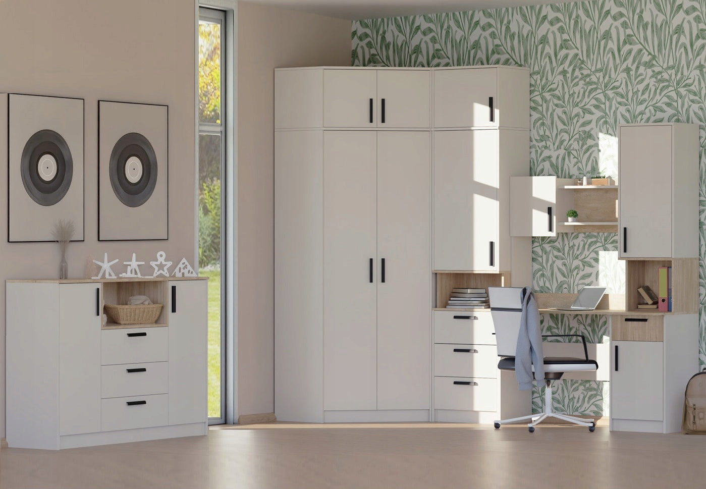 furniture desk large with cabinet top shelves bookcase modern Grant 11/12 EAN (GTIN) 5905072876766