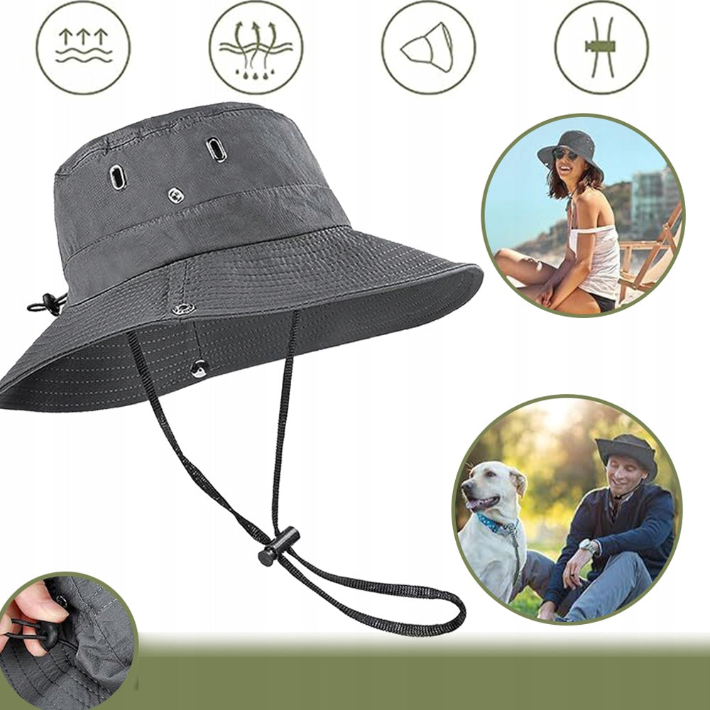hat men's sun hat uv cover , fishing hat Color gray