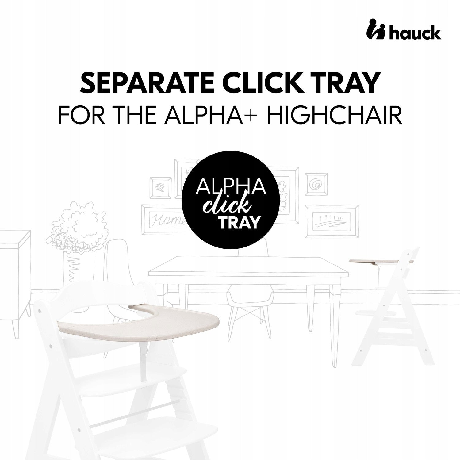 hauck Alpha Click Tray Speckle Beige Color shades of brown and beige