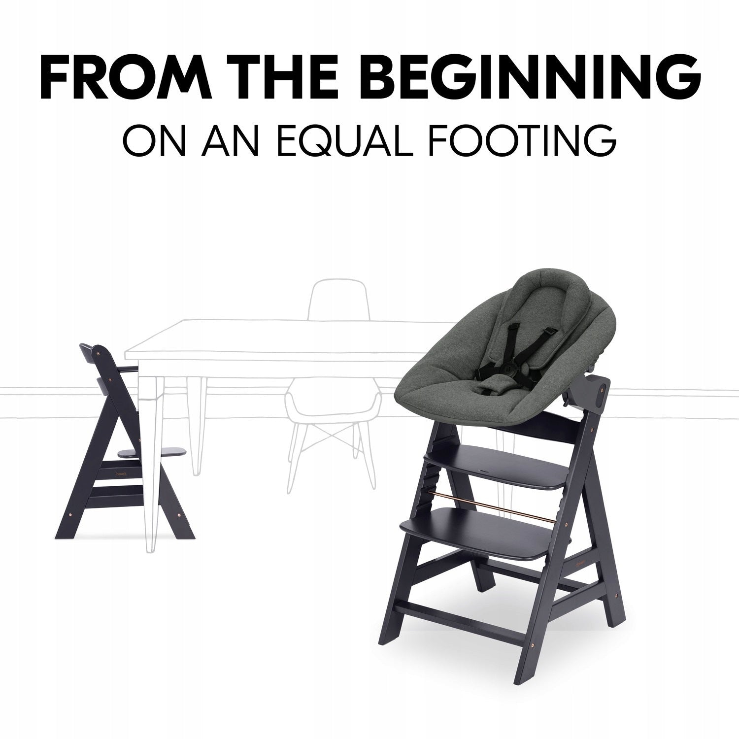 hauck set high chair with lounger Alpha Plus Dark Grey Brand Hauck