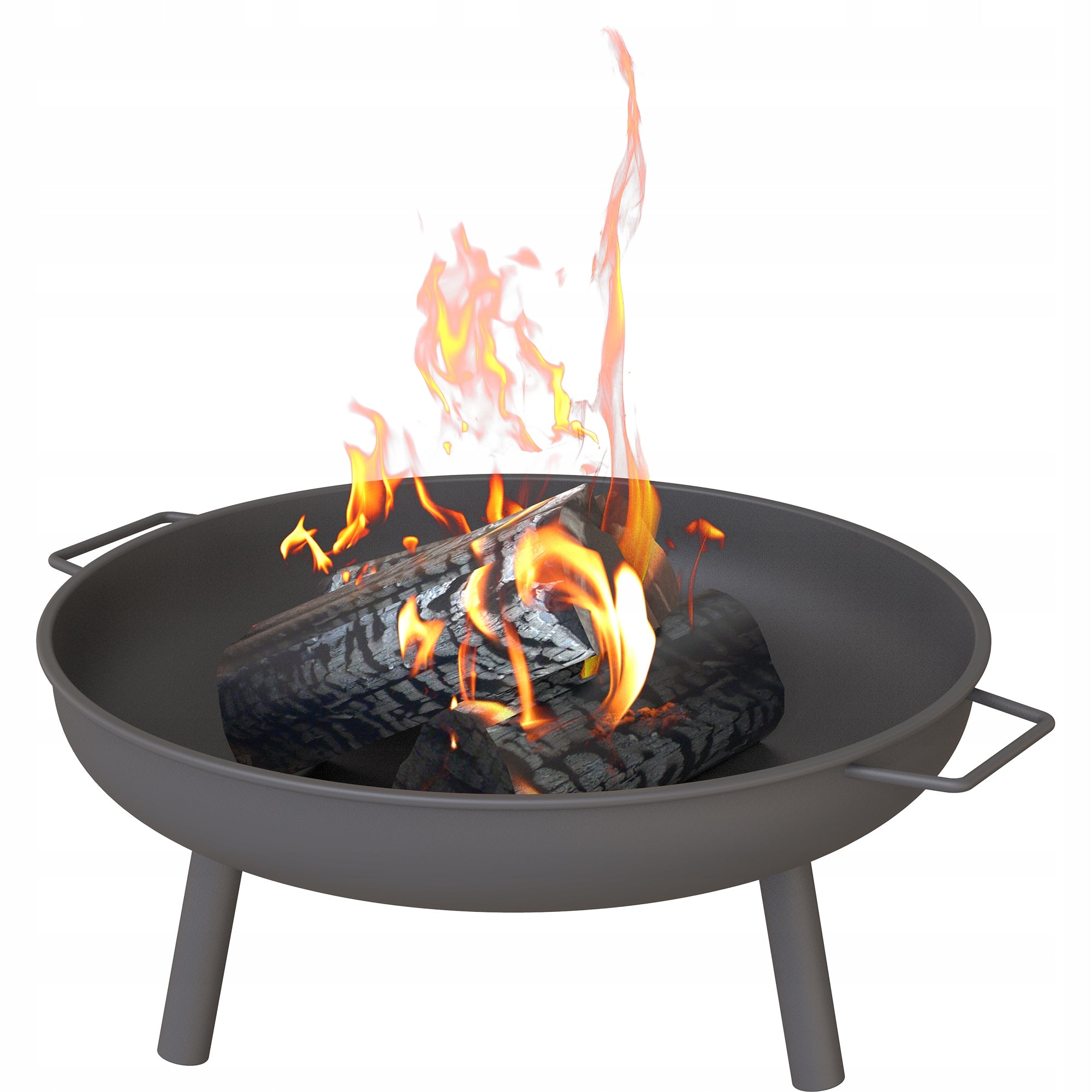 hearth bowl Ø58 cm garden black fireplace cauldron raw steel handles