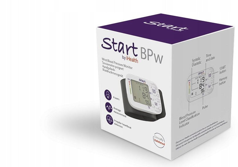 iHealth START BPST1 BPw wrist electronic blood pressure monitor Batteries included yes