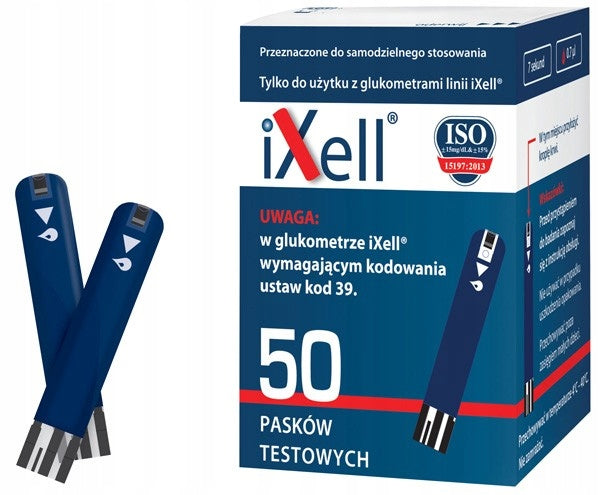 iXell Glucose Measuring Strips 50pcs Packaging status original