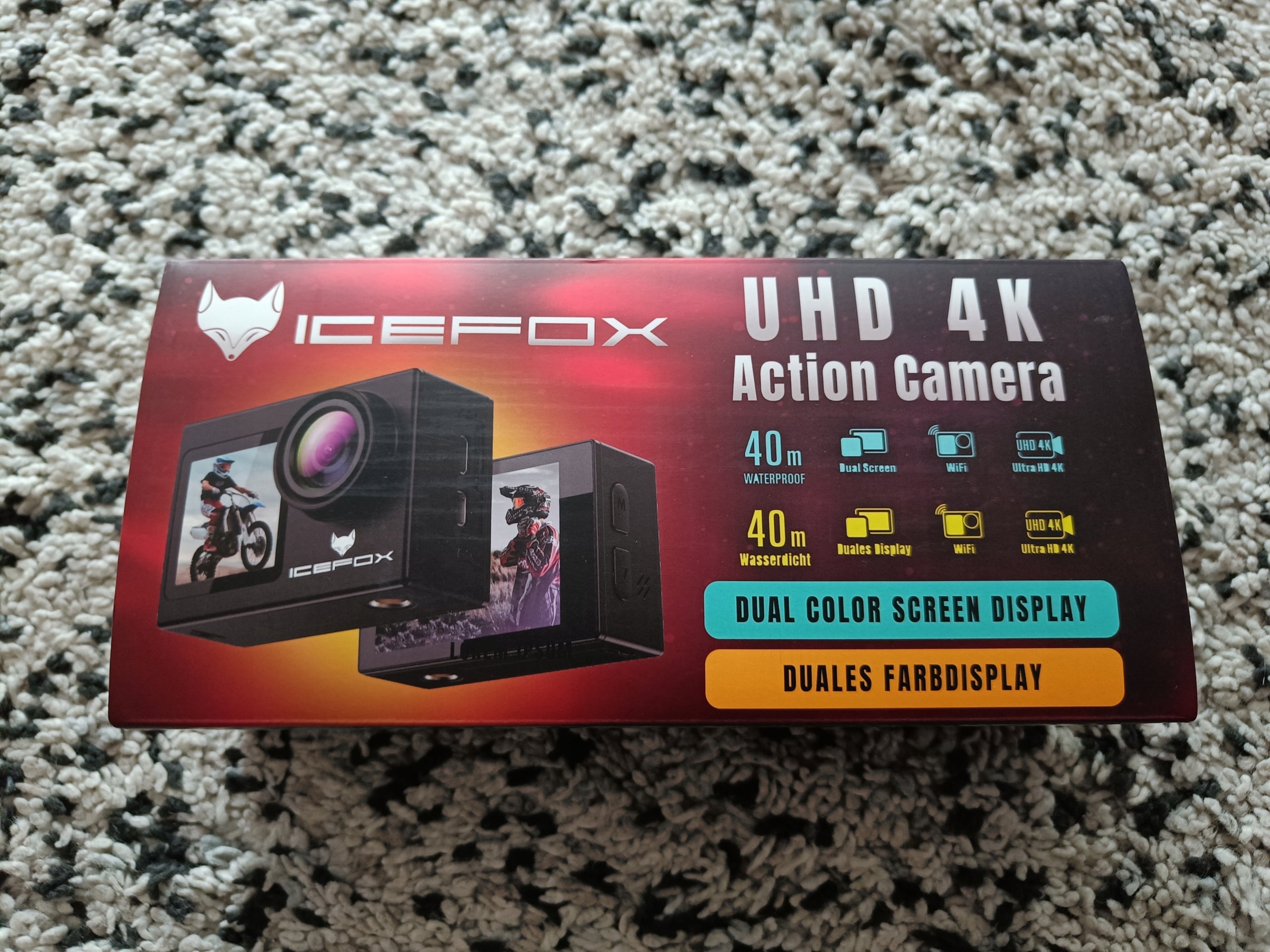 icefox Sports camera i8 4K 20MP 40M WiFi wide angle black Model i8