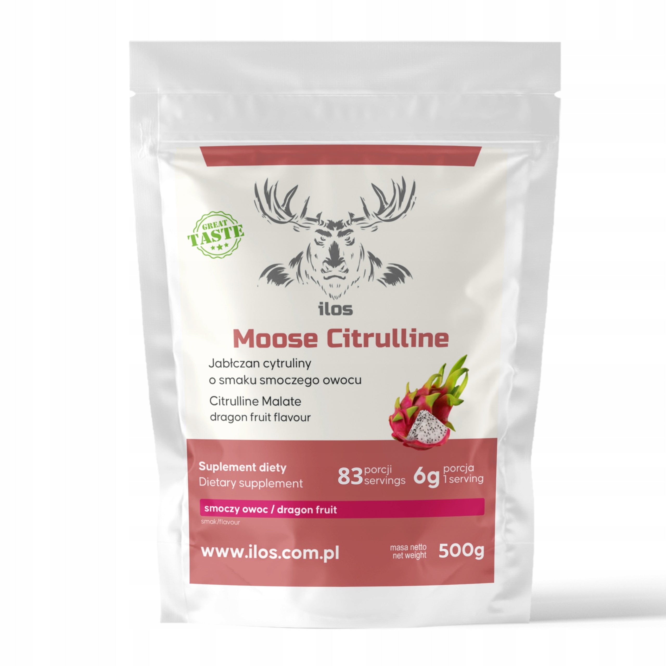 ilos MOOSE CITRULLINE 500g 0,5 kg DRAGON FRUIT