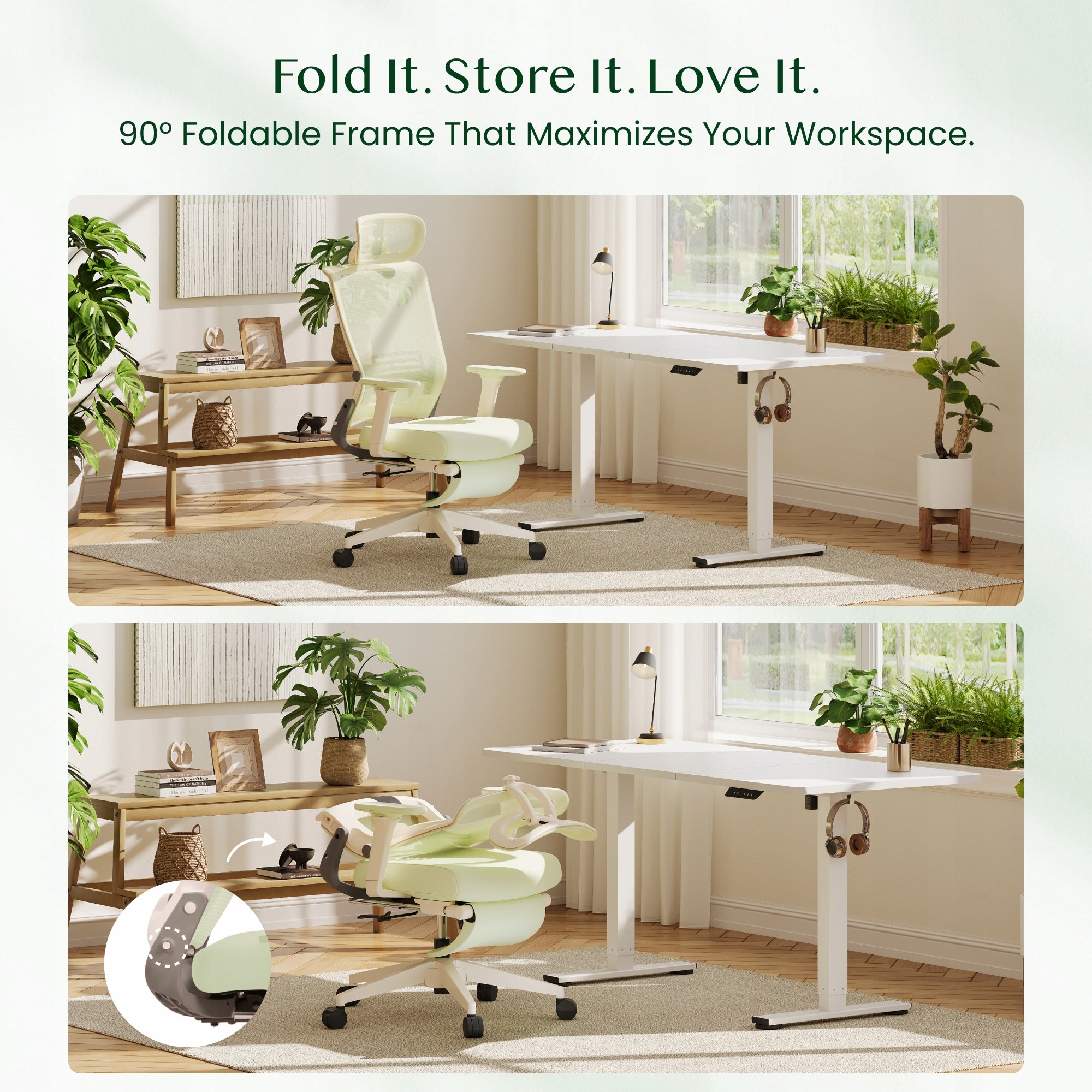 krzeslo biurowe ergonomiczne FLEXISPOT Foldex składane podnóżek siatka TÜV Manufacturer code YZ362