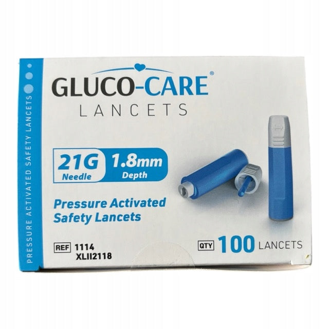 lancets LANCERS GLUCO-CARE 21G 1,8 mm BLUE