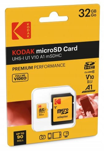 microSD memory card Kodak 32GB UHS-I U1 A1 with SD adapter Manufacturer Kodak