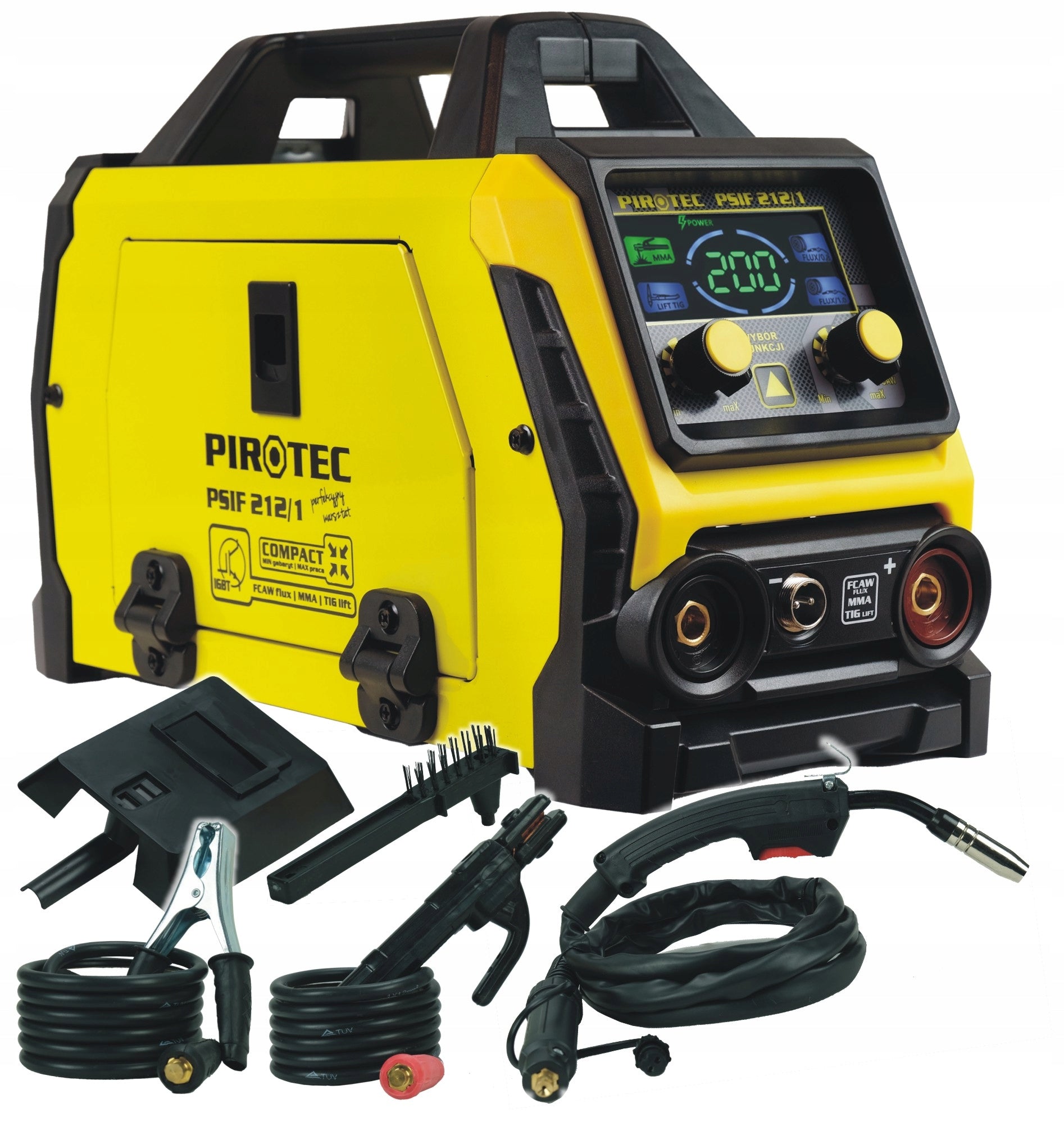 migomat semi-automatic FCAW wire FLUX welding machine MMA TIG lift LCD synergy 200 A