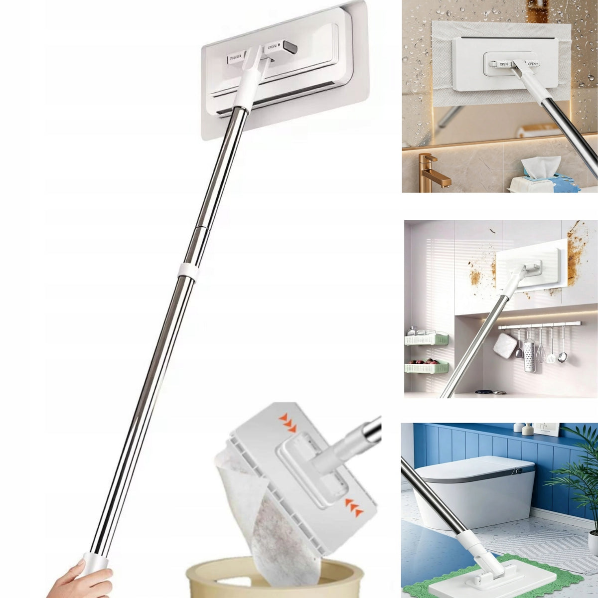 mini mop płaski z wymianą ściereczki do czyszczenia okien, ścian, szczelin