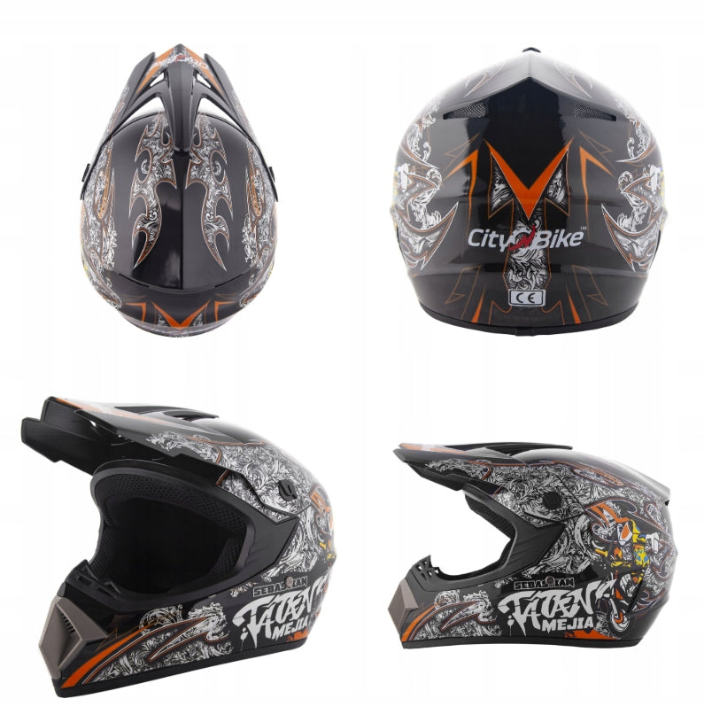 motocross helmet children's set Full-Face - off-road goggles + gloves Manufacturer no brand