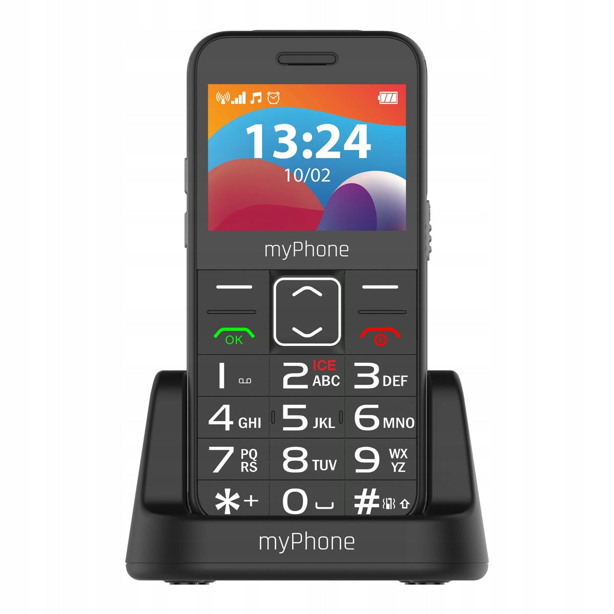 myPhone Halo 3 LTE Phone for senior + charging base SOS Flashlight