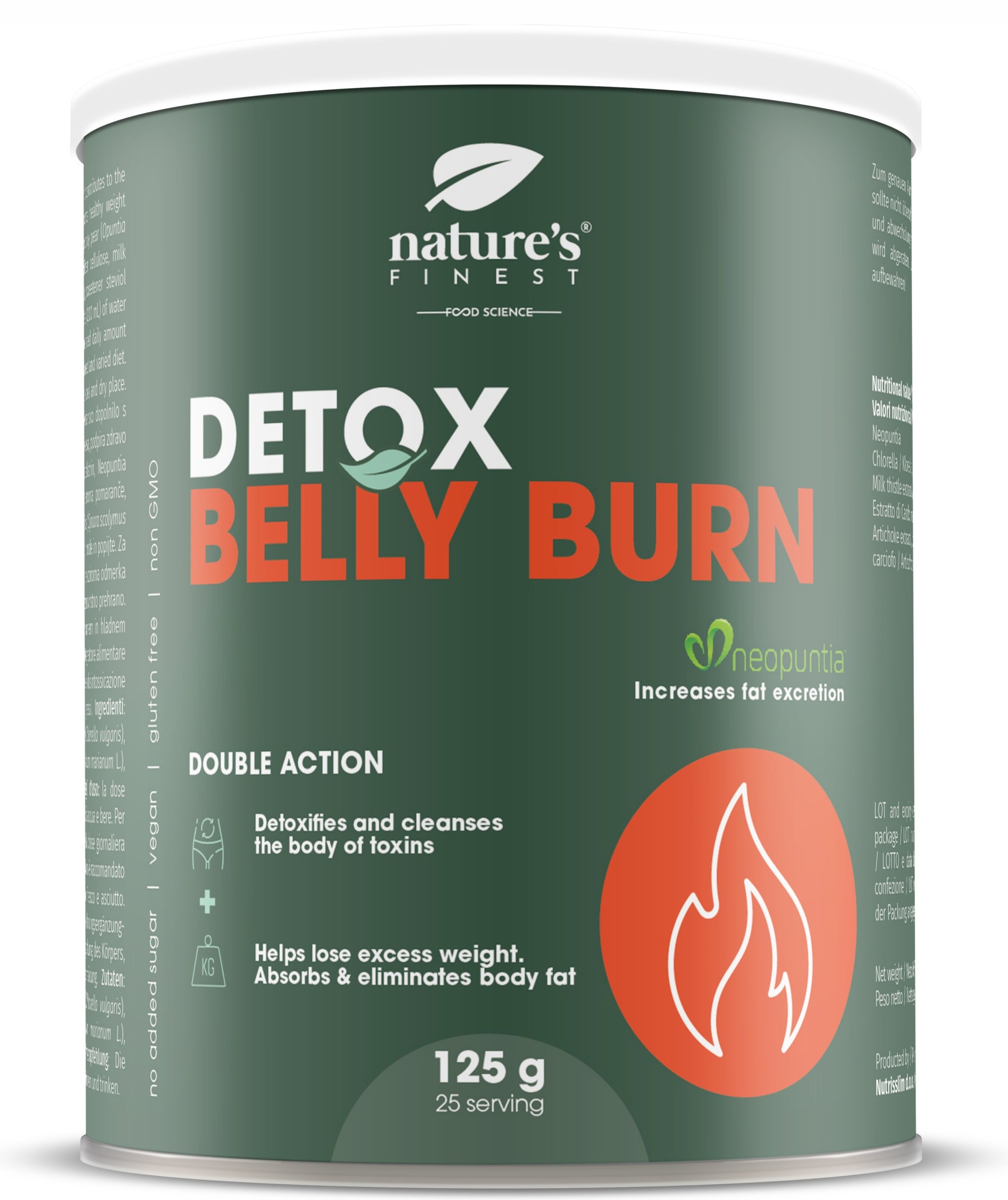 natures FINEST - Detox Belly Burn PRICKLY PEAR chlorella ARTICHOKE milk thistle 125g