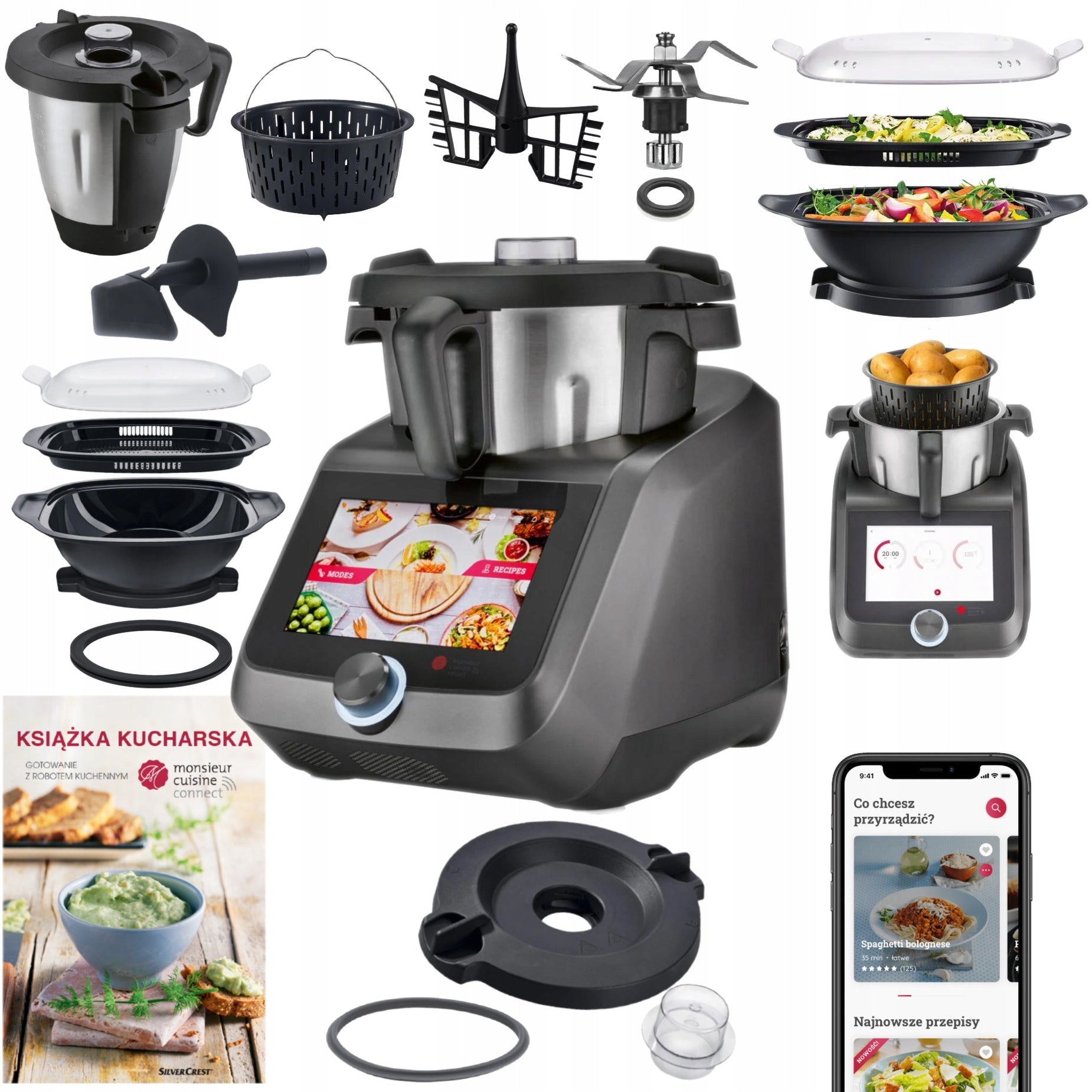 newest Food processor Lidlomix 2025 Monsieur Cuisine Smart 8 inches grey