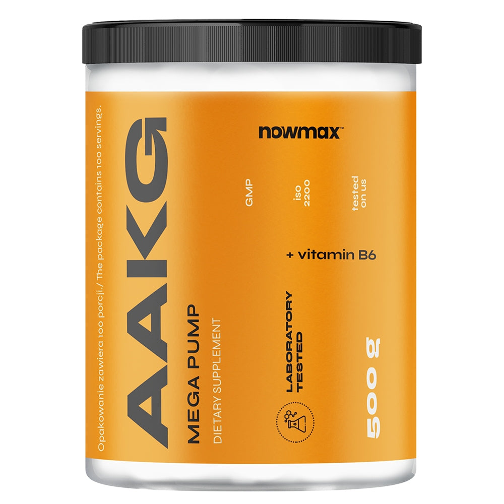 nowmax AAKG 500 g ARGININE PRE-WORKOUT STRENGTH AMINO ACIDS Expiration date at least six months from the date of purchase