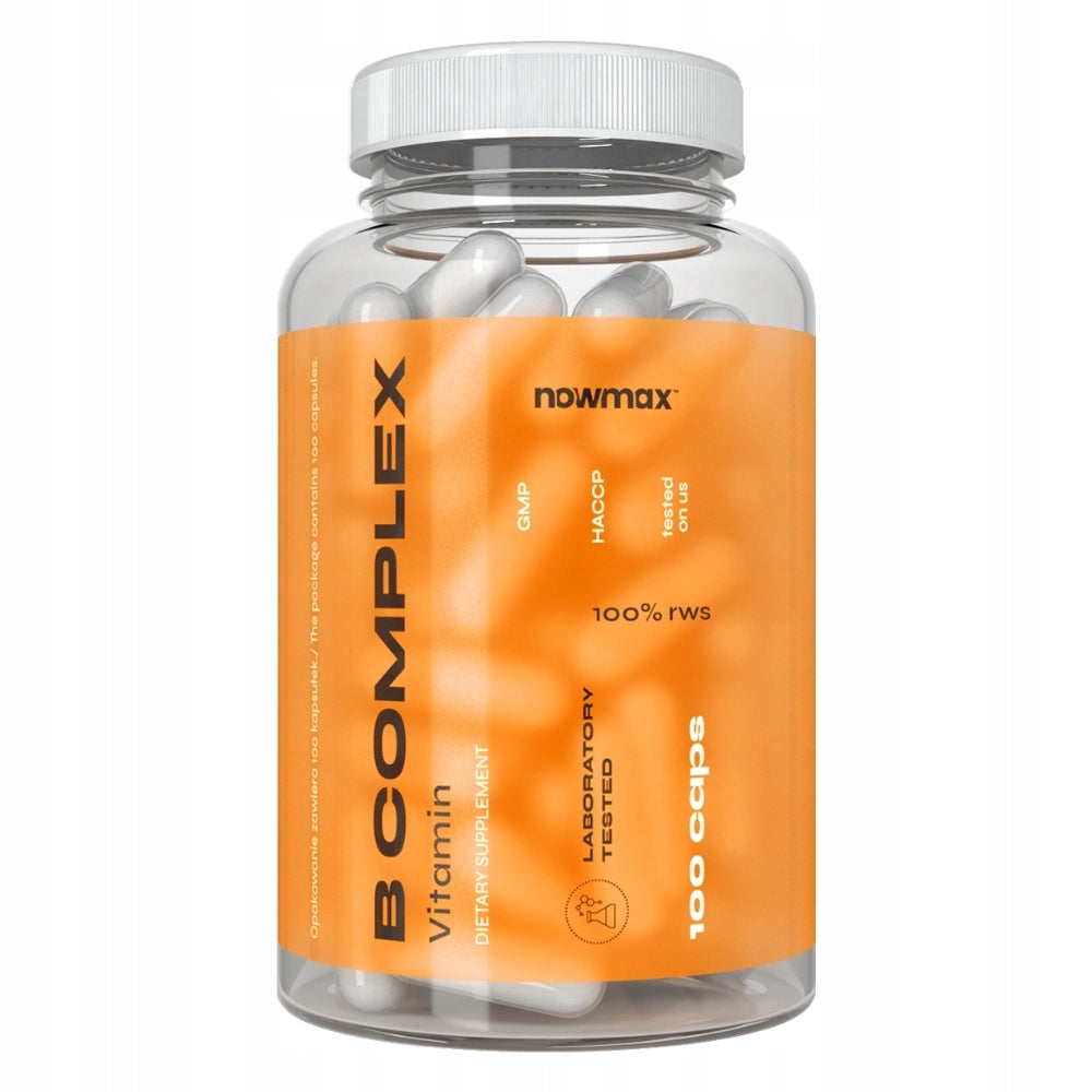 nowmax B COMPLEX 100caps VITAMIN B1 B3 B6 B12 B VITAMINS COMPLEX Expiration date at least 1 year from the date of purchase