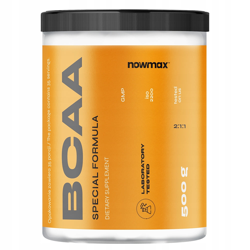 nowmax BCAA 2:1:1 500 g AMINO POWDER AMINO FOR REGENERATION STRENGTH Packaging status original