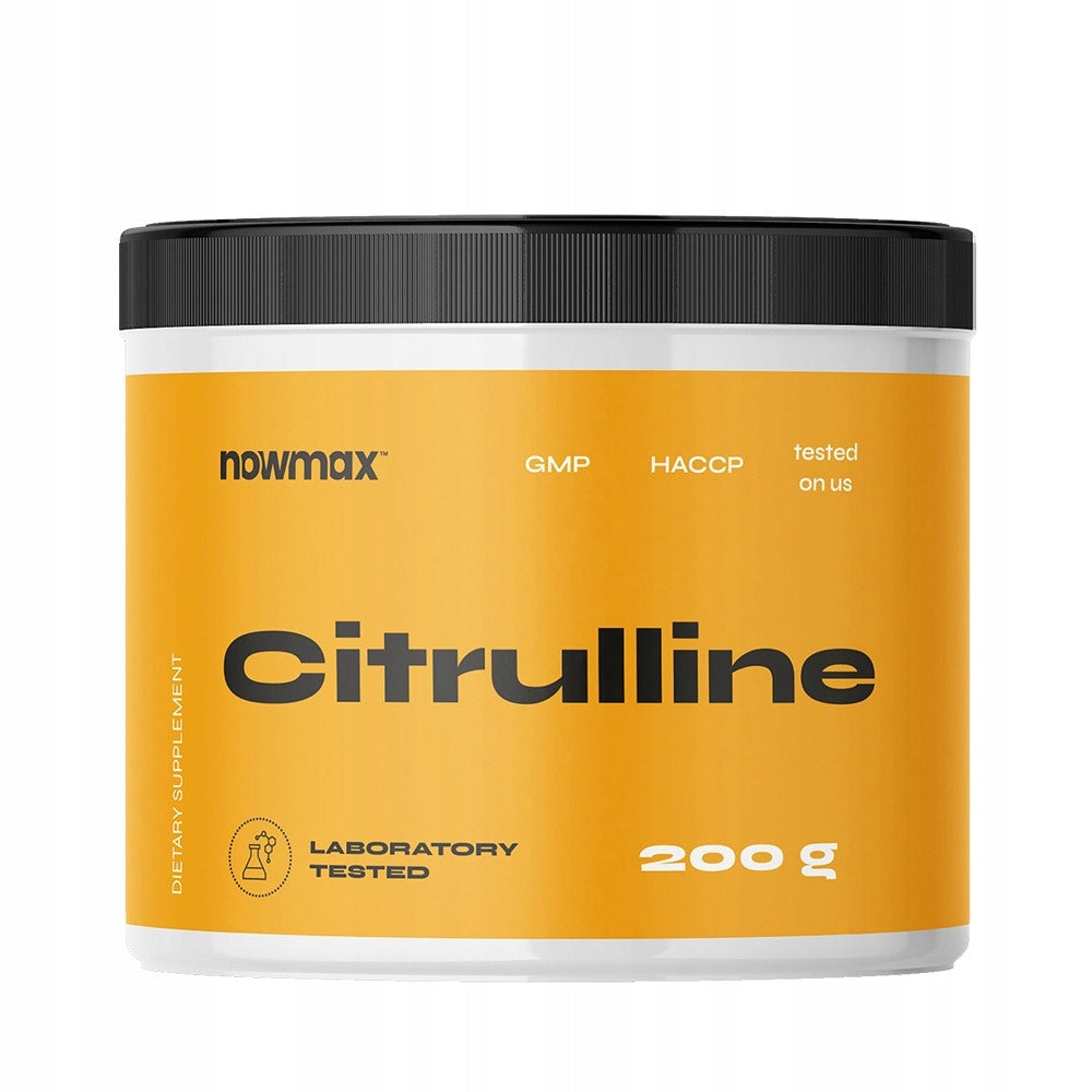 nowmax CITRULLINE MALATE 200 g MALATE PUMP STRENGTH REGENERATION Expiration date at least six months from the date of purchase
